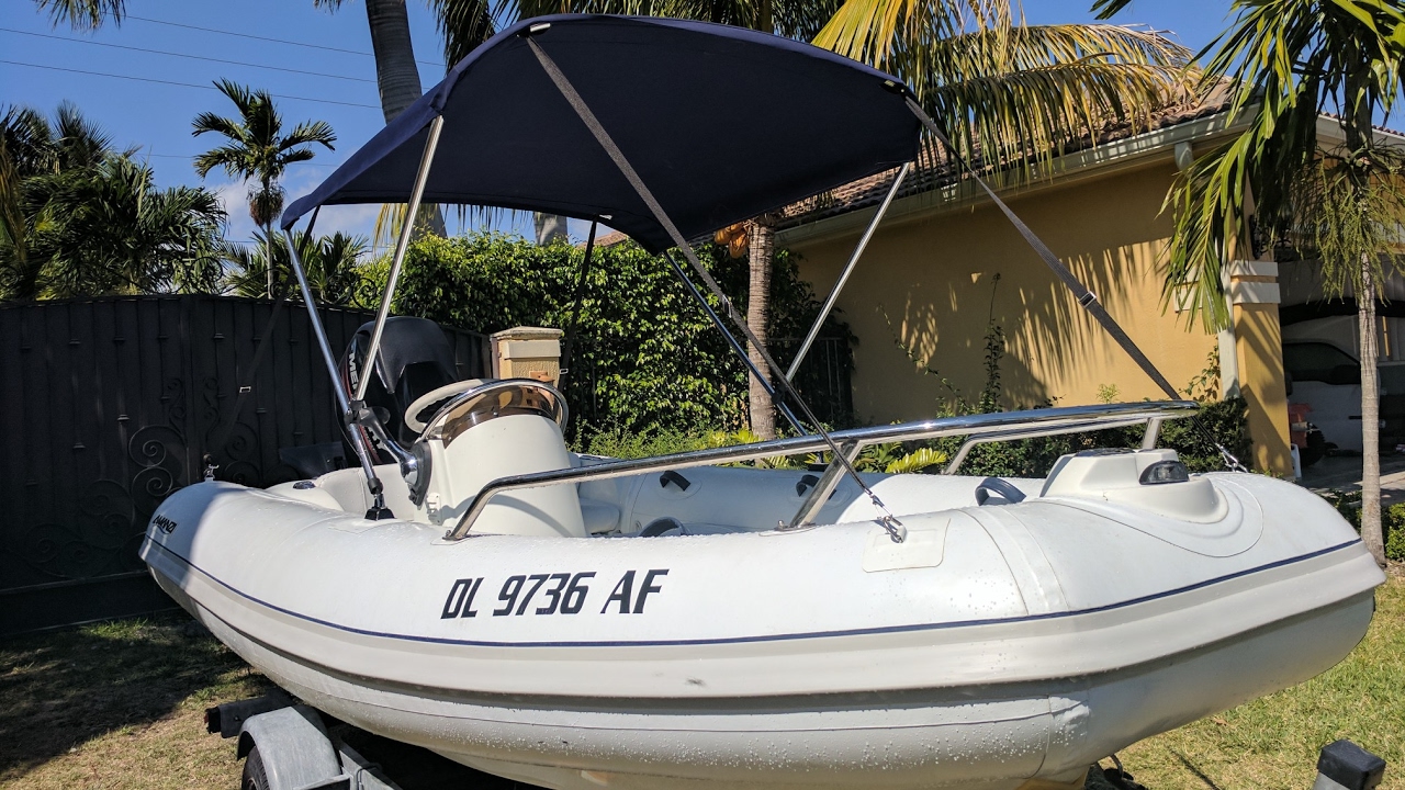 Bimini Top on Inflatable Boat