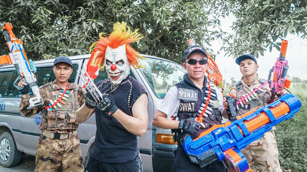 Gugu Gaming : Couple Warriors X Man SWAT Nerf Guns FIGHT Criminal Group XICMAN 3