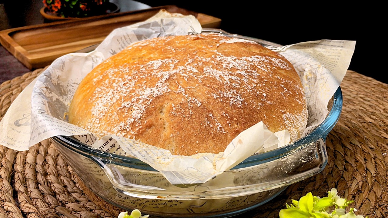 Я испек хлеб, не прикасаясь к нему ✨ Всего 4 ингредиента 🍞 Хрустящая корочка, как в пекарне.