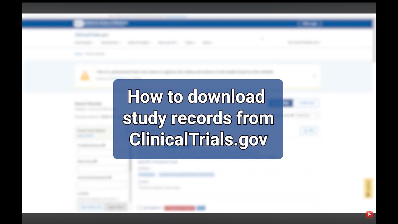 Как загрузить записи исследований с ClinicalTrials.gov
