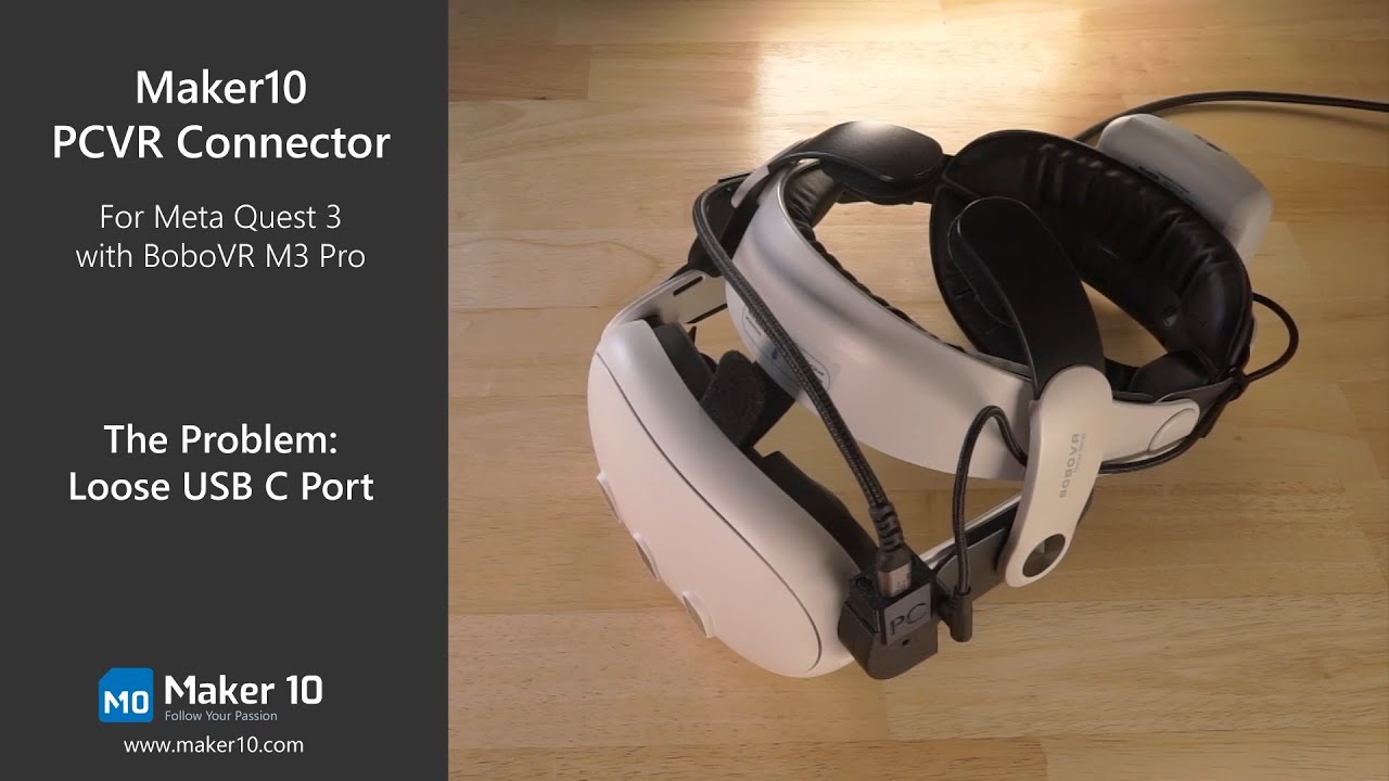 Overview: M10 PCVR Connector for Meta Quest 3 with BoboVR M3 Pro head strap.
