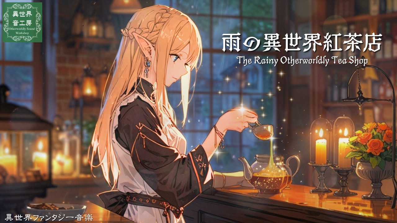 作業用BGM｜異世界ケルト音楽｜雨の異世界紅茶店、ゆったり癒される80分