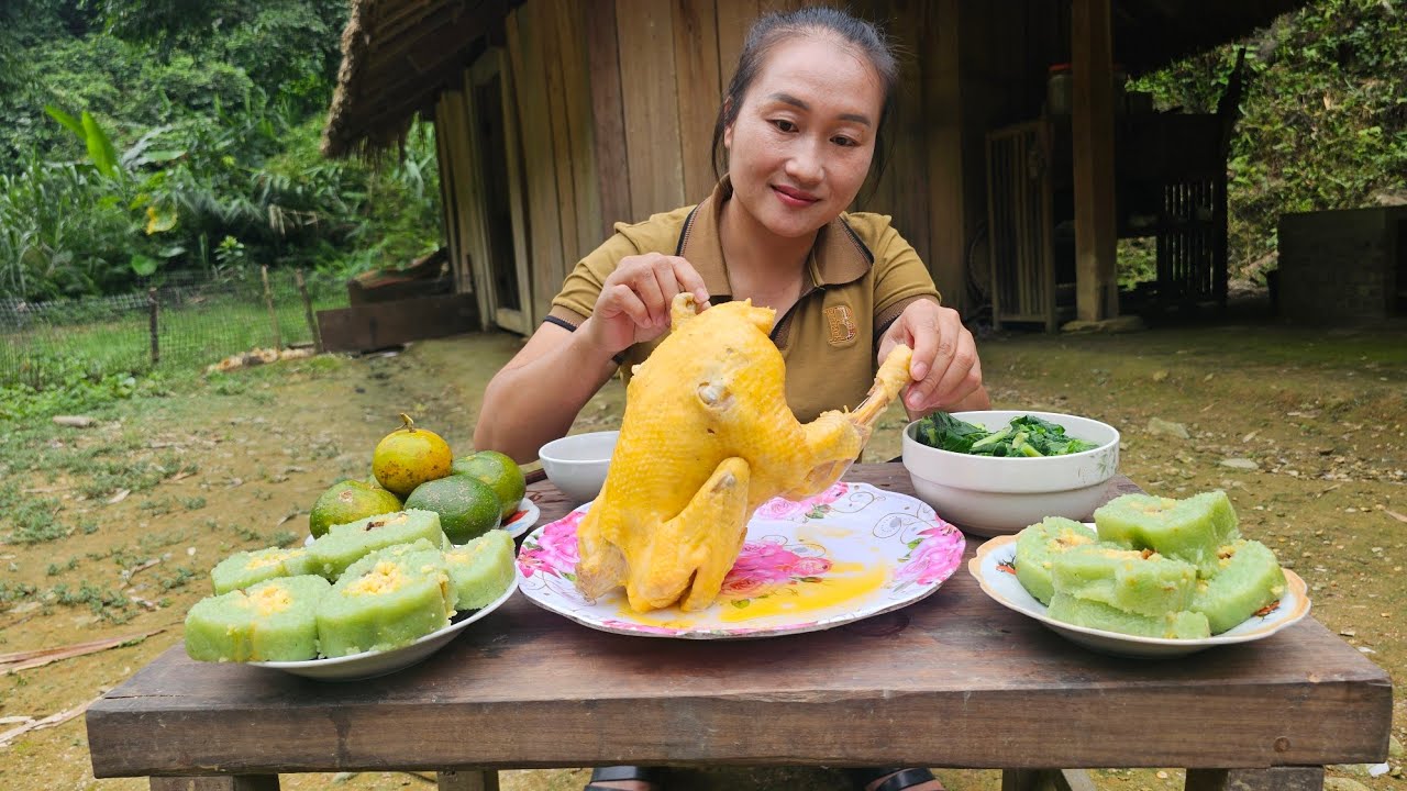 Harvest giant wild oranges in the wild mountains to sell, cooking (boiled chicken, sticky rice cake)