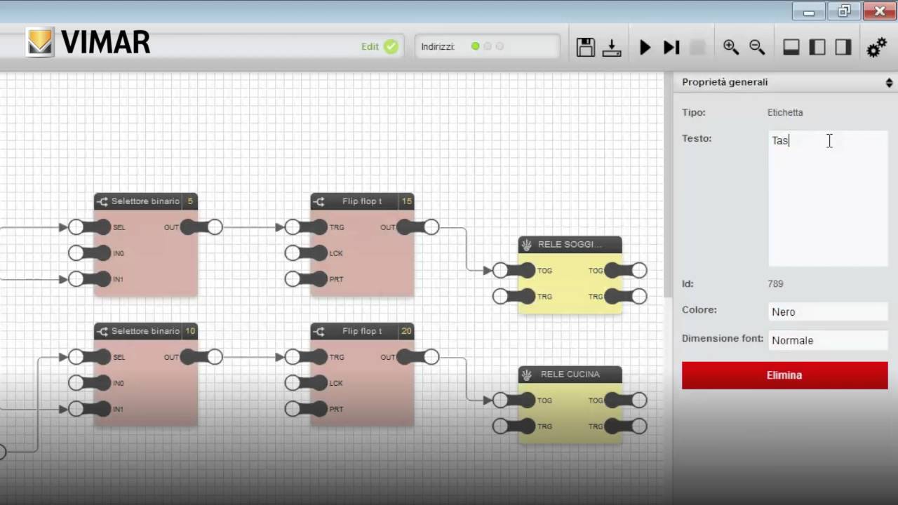 Unità logica, esempi di programmazione push. Tutorial by Vimar
