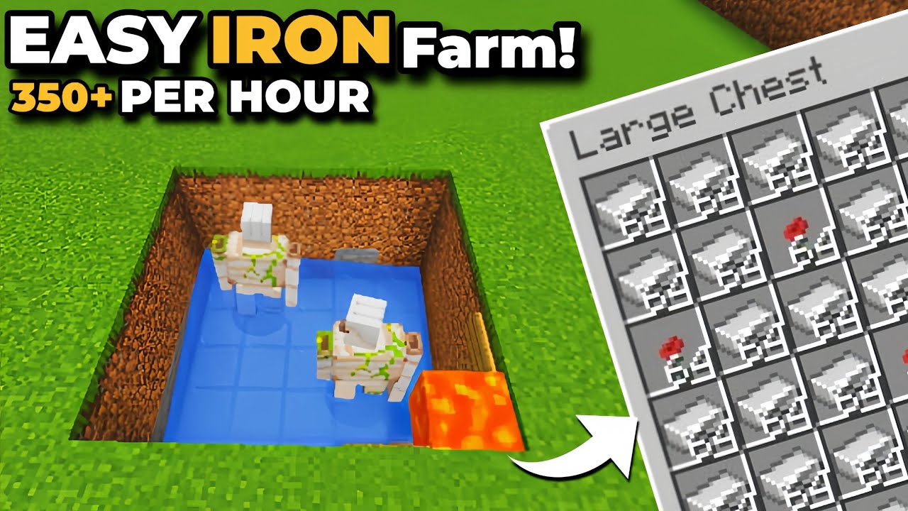 Minecraft Best IRON Farm Tutorial in 1.21 NEW DESIGN JAVA & Bedrock 