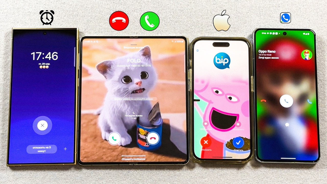 Alarm, Bip, Zangi + Incoming Call S24 Ultra + Z Fold 5 + iPhone 15 Pro + Pixel 8 Pro