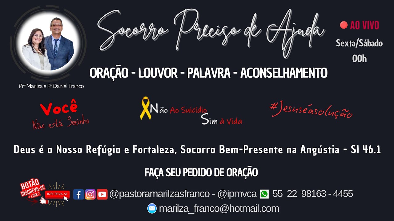 Socorro Preciso de Ajuda - 17/01/2026 - Oração,  Louvor,  Palavra,  Aconselhamento...Mt 14:22-36