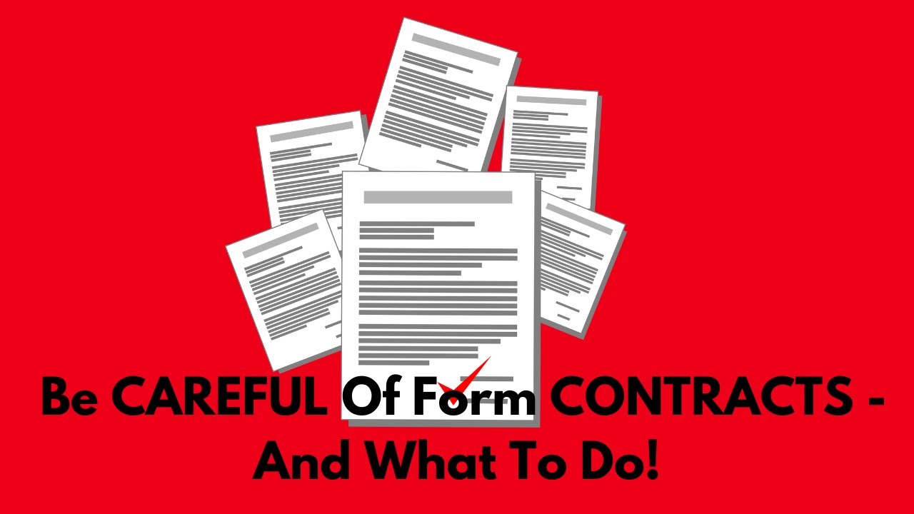 Be CAREFUL Of Form CONTRACTS - And What To Do! #law #contracts #business