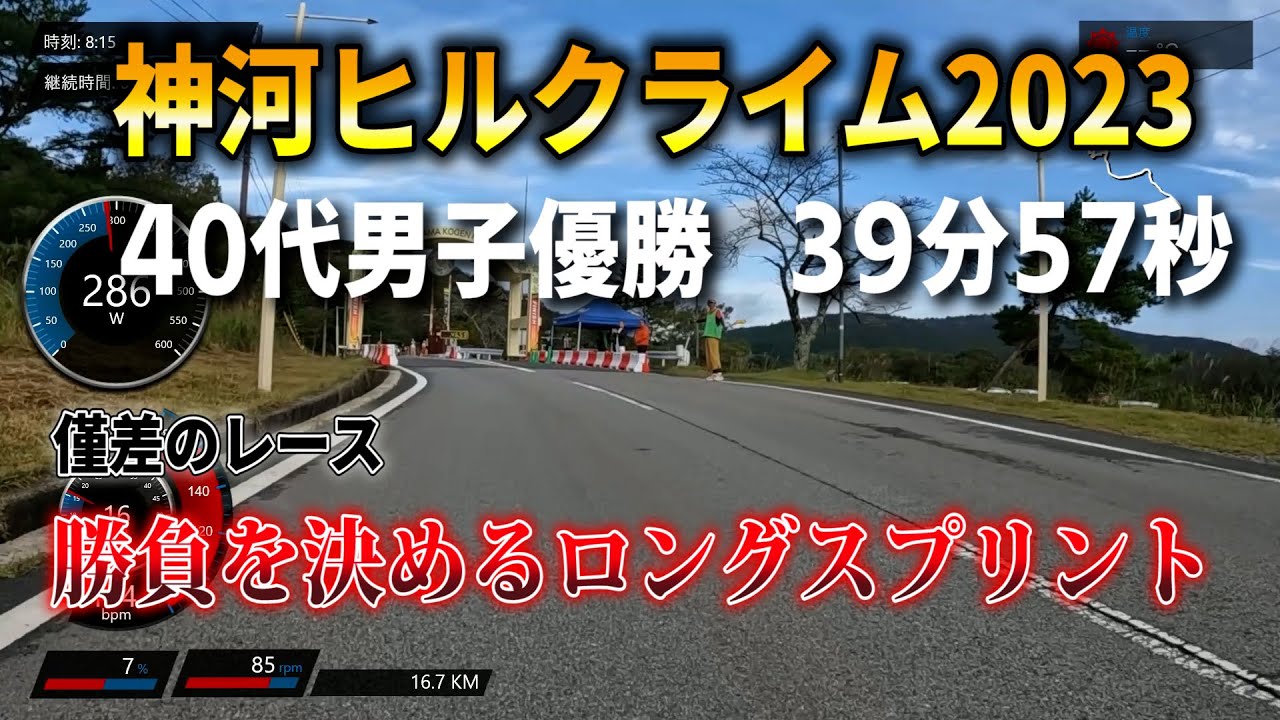 神河ヒルクライム2023 40～59歳男子（4組）39分57秒