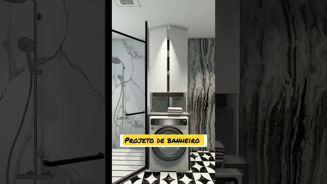 PROJETO DE BANHEIRO PRETO E BRANCO #decoracaointeriores