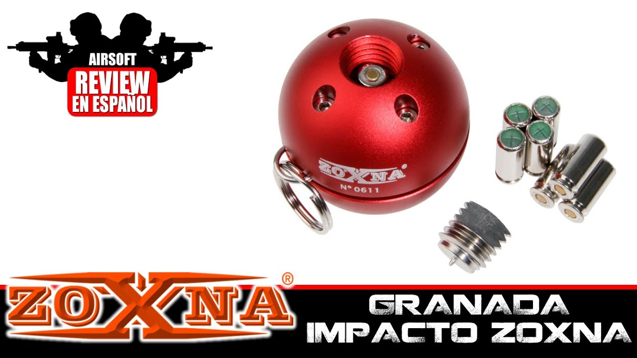 ZOXNA: Granada Fogueo Zoxna de Impacto Airsoft Review en Español HD (Test Shot )