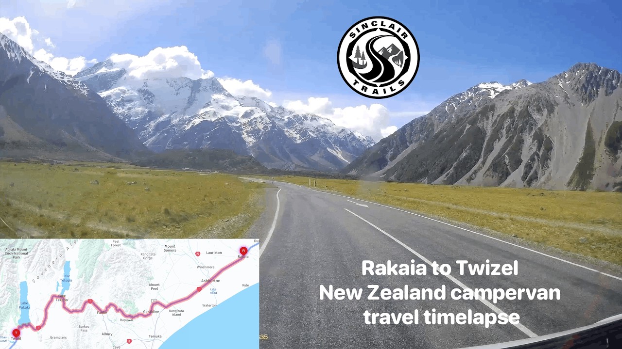 NZ: Rakaia to Twizel campervan travel timelapse