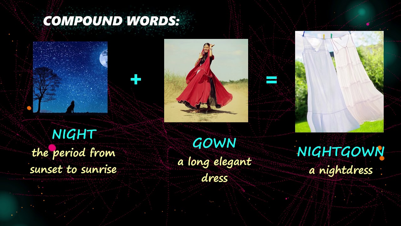 2. COMPOUND WORDS: Nightgown, Handcuff, Candlestick