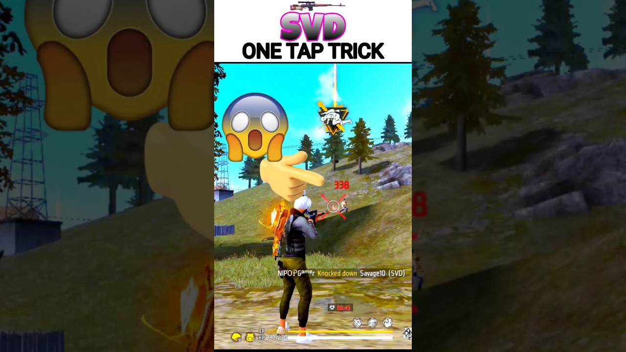 SVD One Tap Headshot Trick & Setting 100% Working 😱 | Free Fire