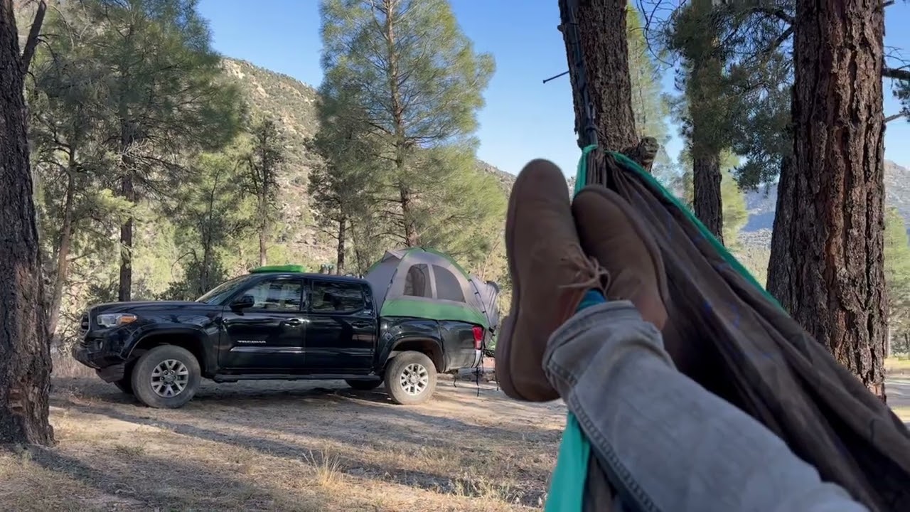Relaxing in the Hammock at the Chimney Peak Wilderness Area of the Southern Sierra Nevada Mountains