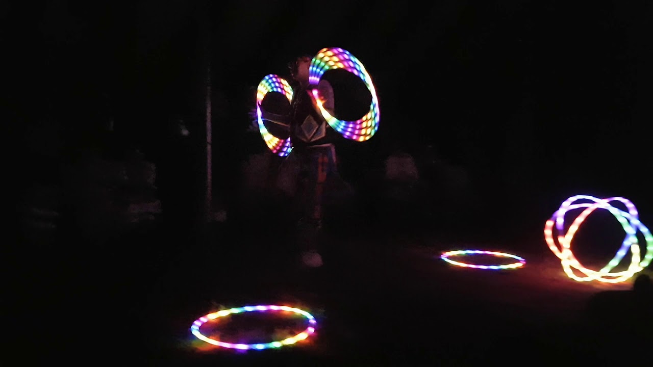 LED night time hoop dance by Theland Kicknosway.