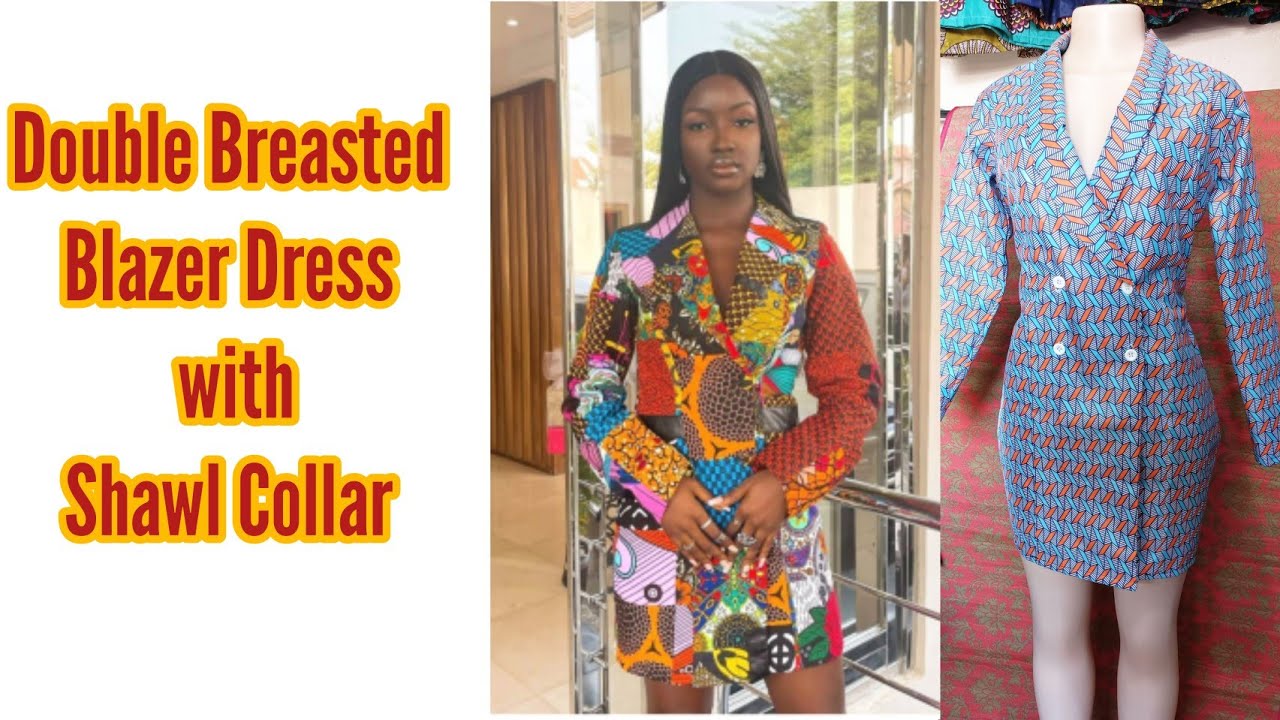 Cutting a Double Breasted Blazer Dress with Shawl Collar.. beginner friendly.