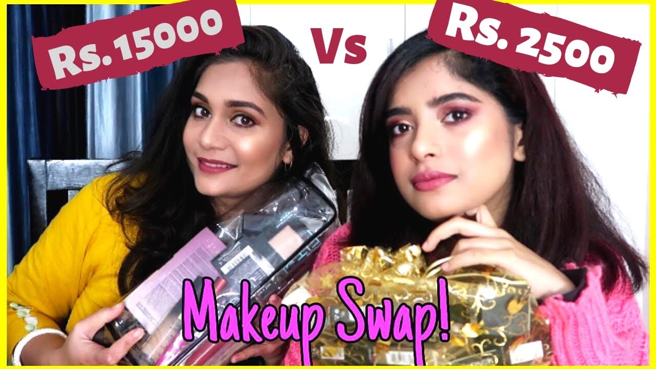 Makeup Swap Challenge with Nidhi Katiyar | Trying Affordable Makeup under ₹500| Anindita Chakravarty