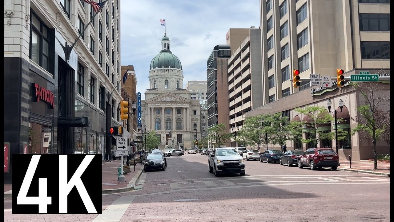 Walking Tour of Downtown Indianapolis, Indiana in 4K