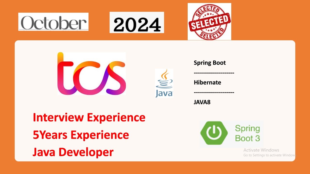#tcs #javadeveloper  tcs java interview questions for experienced #springboot