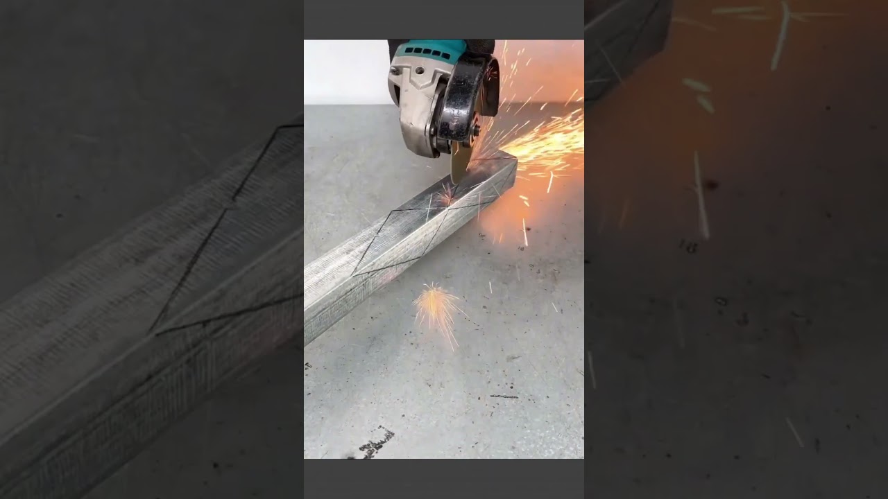 Metal square tube cutting tips for making a star #metalworking #lifehacks #DIYtips #shorts