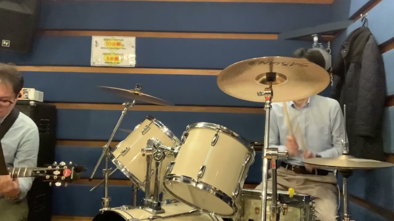 I Want To Hold Your Hand - The Beatles drum cover with a friend on guitar
