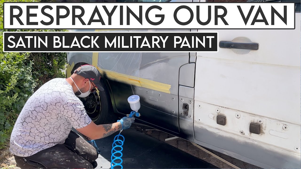 DIY Spraying our Camper Van | Satin Black Military Paint