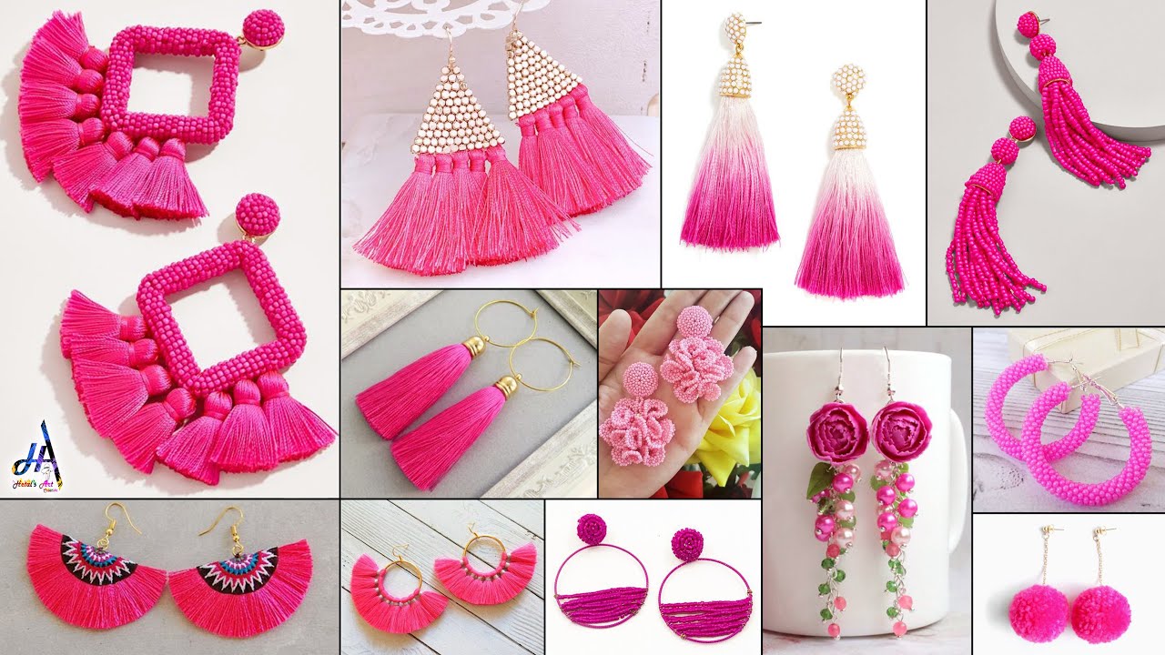 Hot Pink! Fashion DIY Earrings - On Daily Wear Outfits