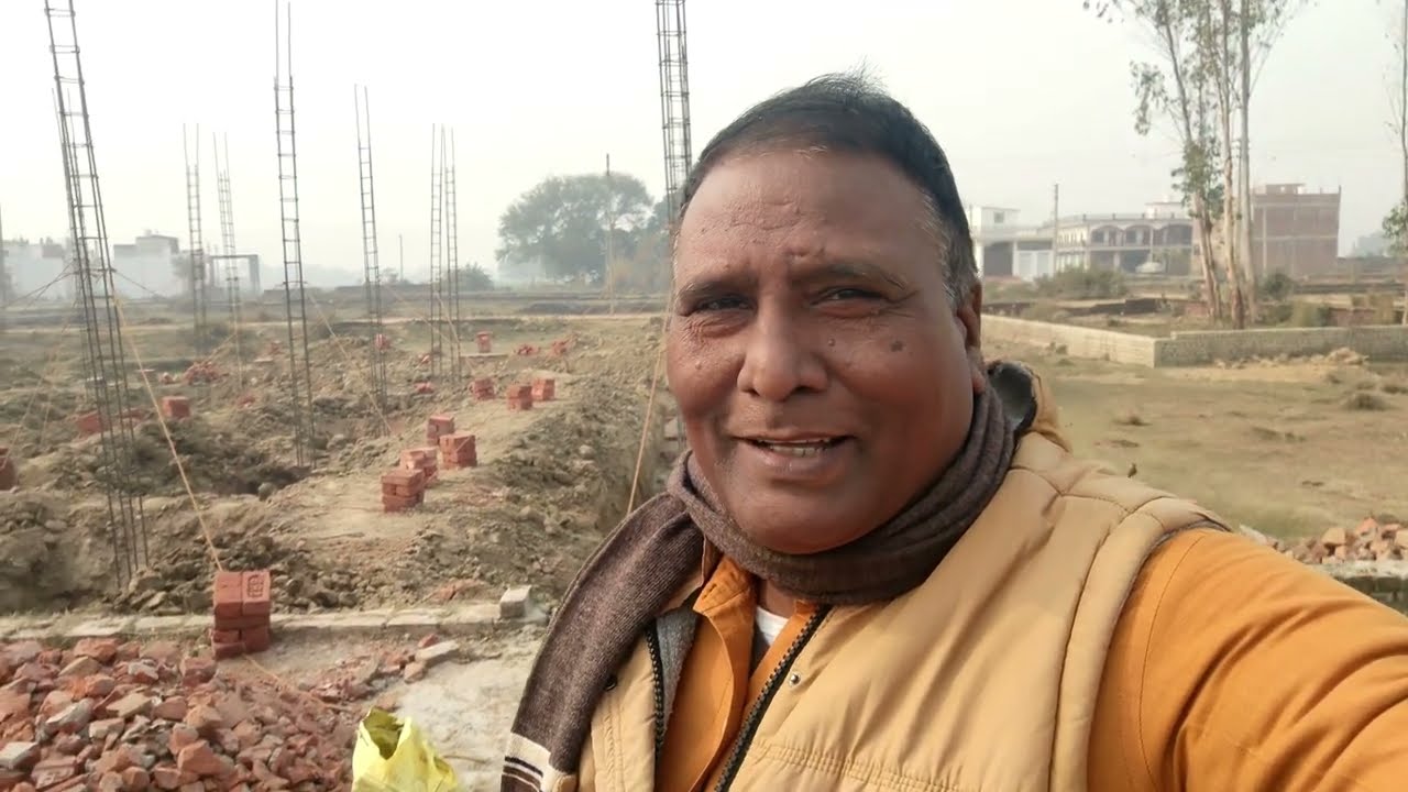 January 6, 2026 पिलर खड़े होने शुरू हो गए ।। My new home in lucknow