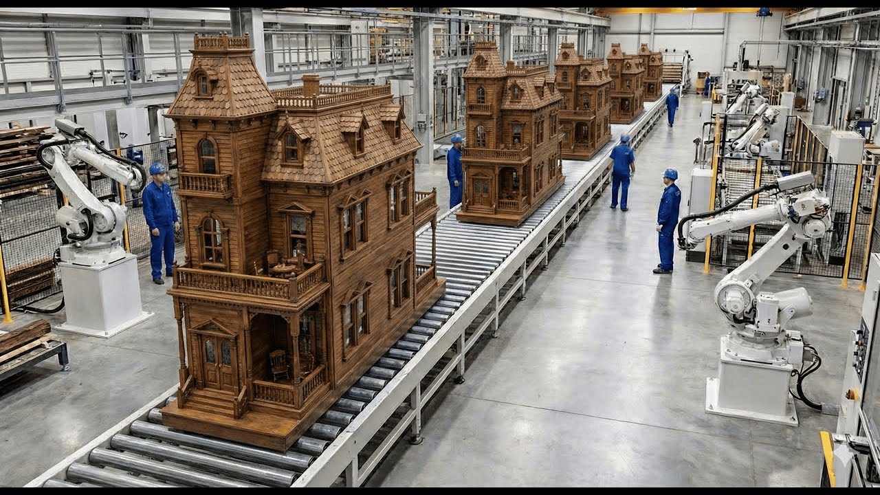 Inside the Largest Wooden House Factory:From Raw Timber to Timeless Living Room Design(Full Process)