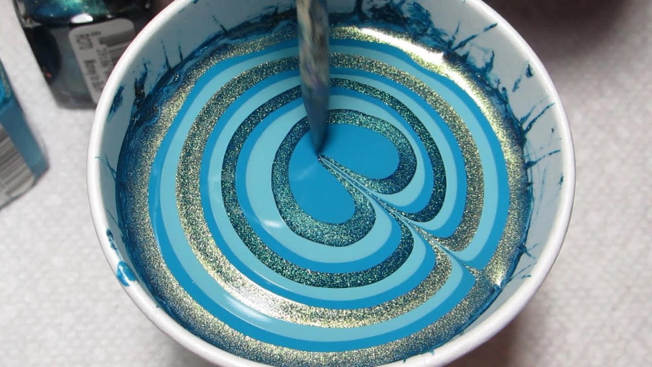 Turquoise | Water Marble March 2013 #3 | DIY Nail Art Tutorial