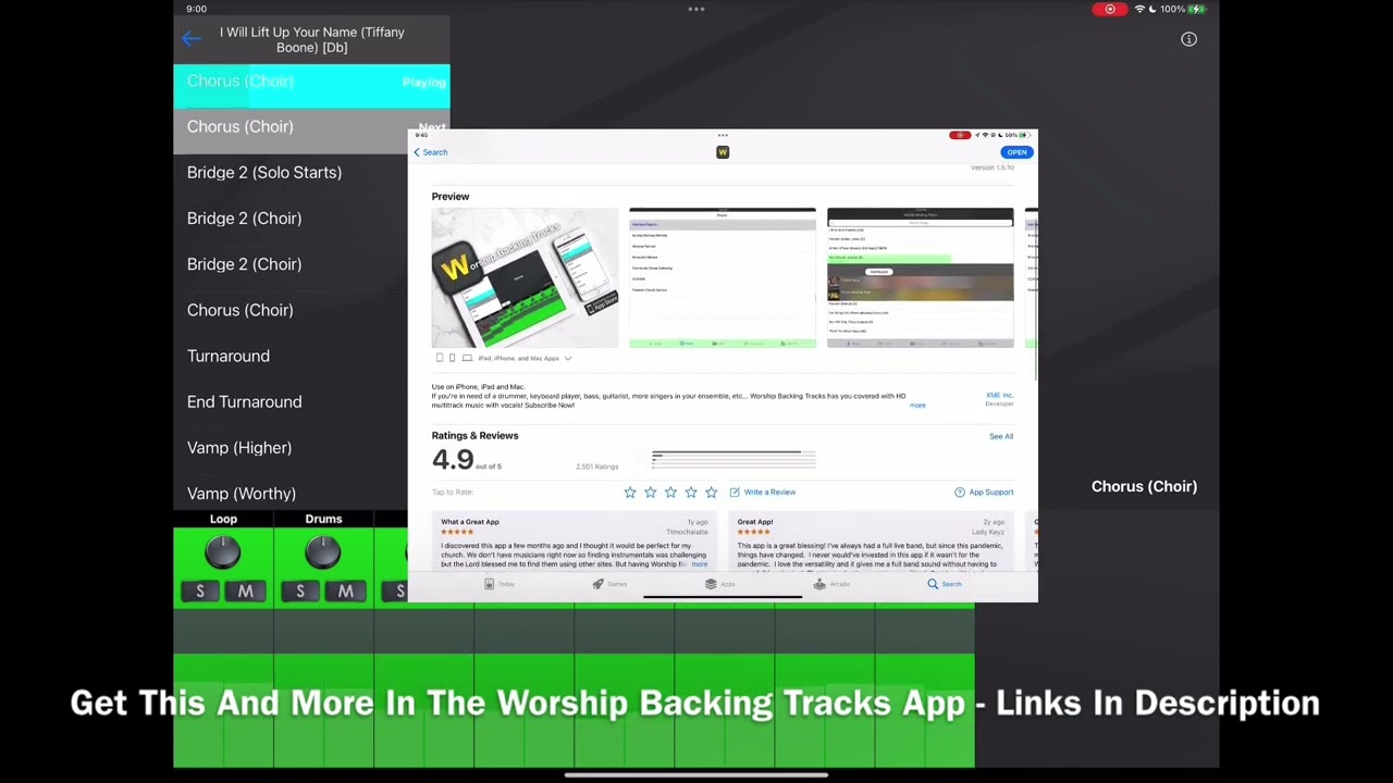 I Will Lift Up Your Name (Tiffany Boone) Worship Backing Tracks App Preview