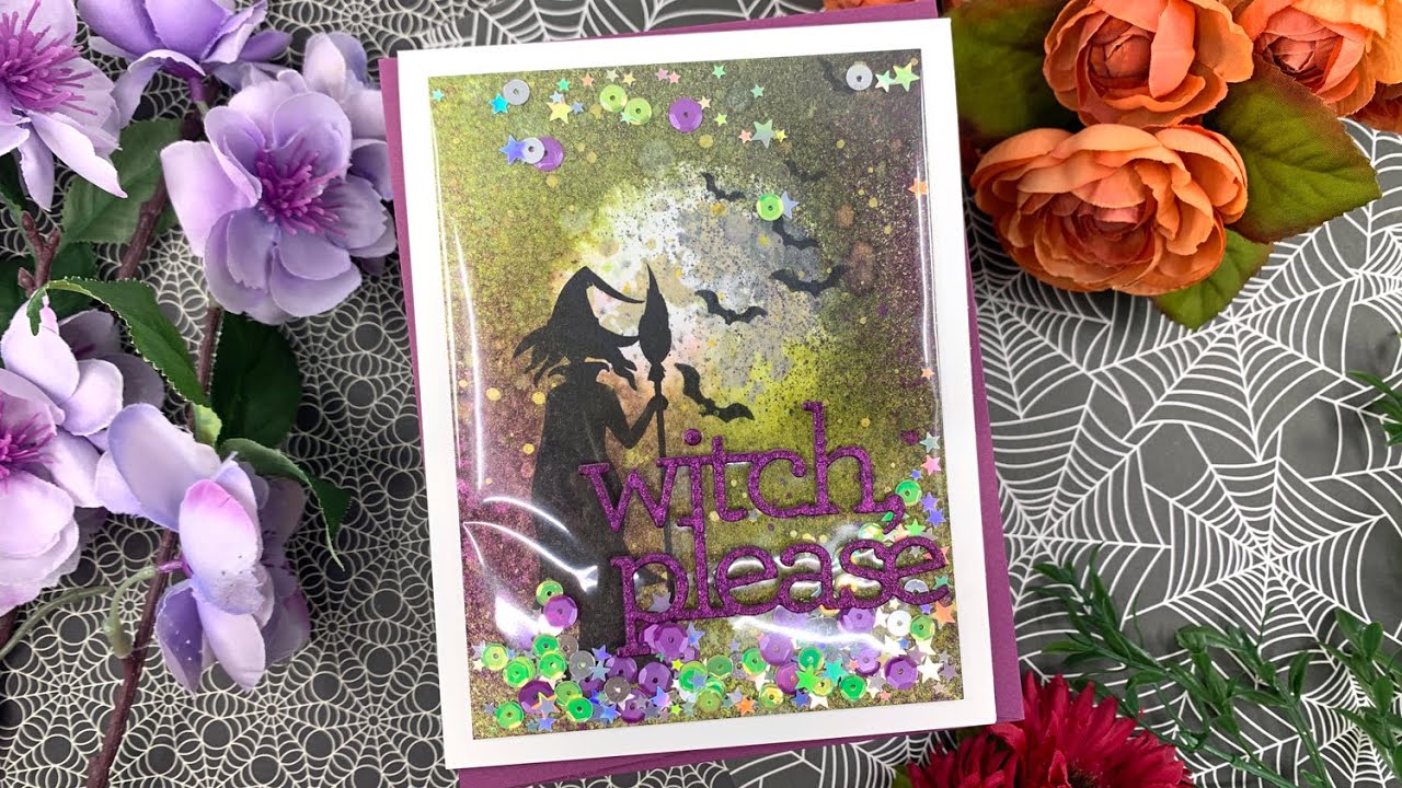 Spooky Skies Flat Shaker Card | AmyR Halloween 2022 Series #17