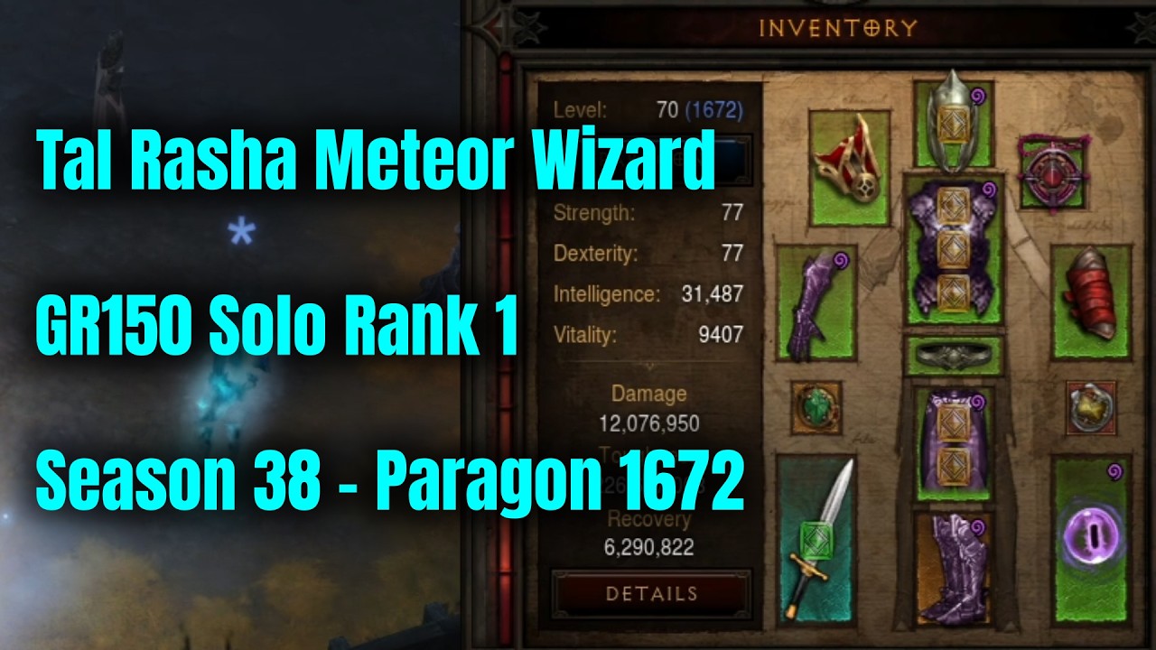 38 сезон, 1 место, Тал Раша, Волшебник-Метеор, GR150, соло - Diablo 3