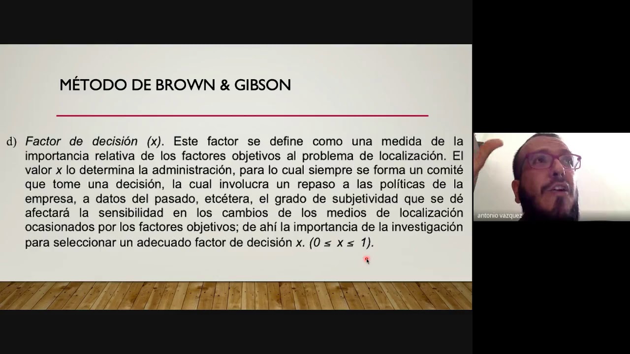 Método de Brown & Gibson para localización de planta