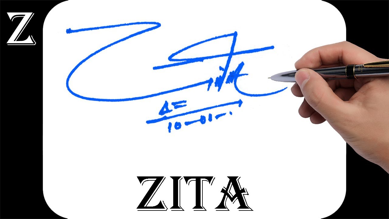 Zita name signature design - Z signature style - How to signature your name