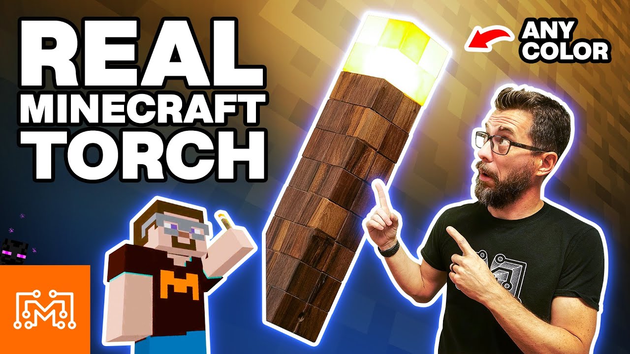 Real Life Minecraft Torch (Color Changing Bulb!)
