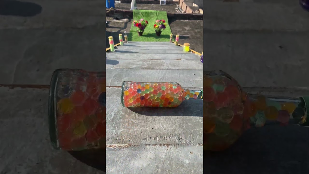 Glass Breaker Rolling Down Stairs Breaking Glass Bottles 