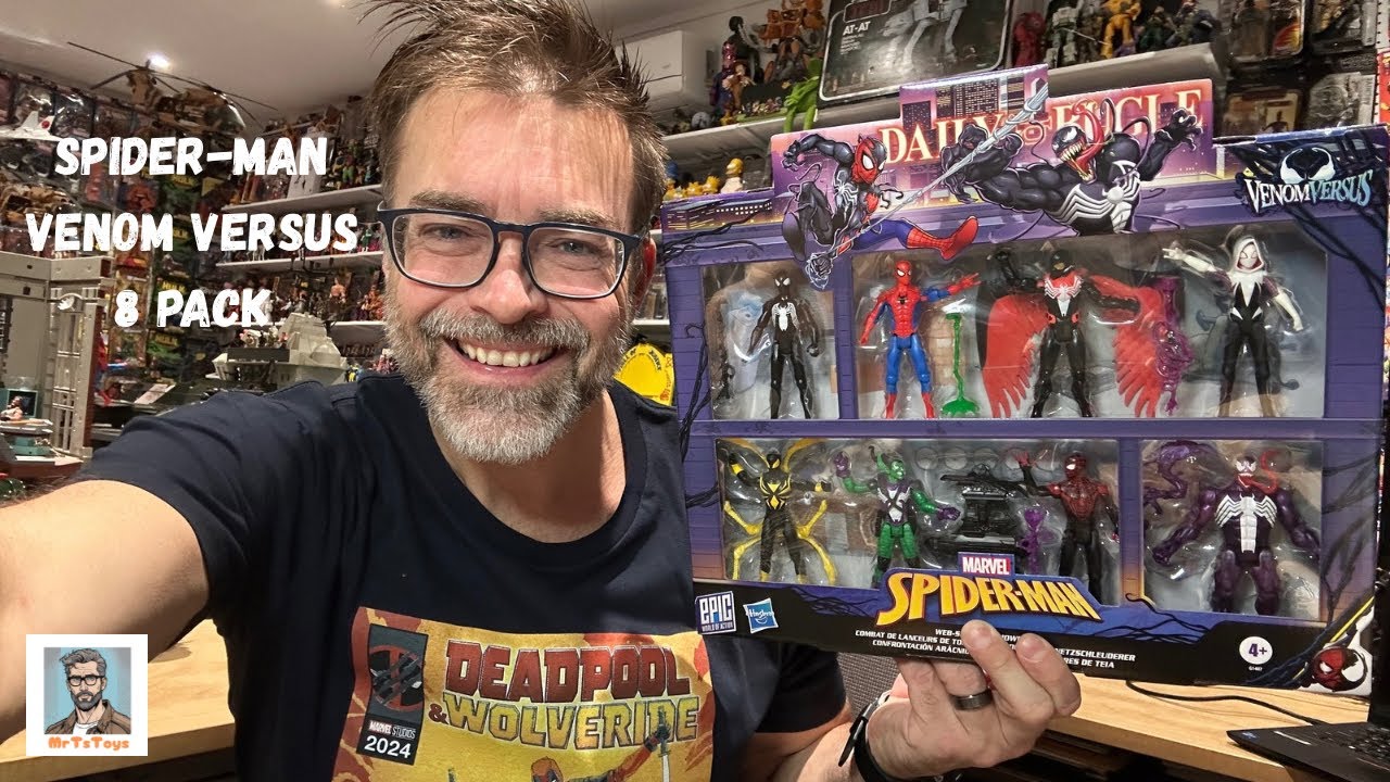 Распаковка и обзор набора Marvel Spider-Man Venom Versus из 8 фигурок.