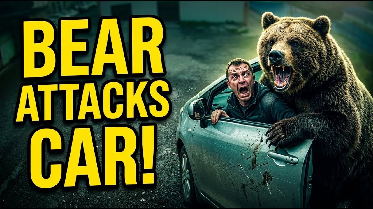 Bear charges at man and attacks car in Petropavlovsk-Kamchatsky, Russia