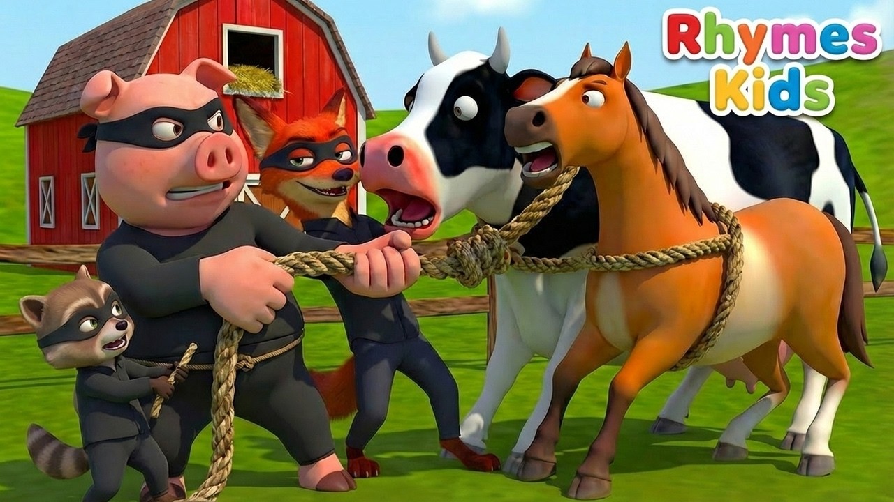 Thieves at Old MacDonald’s Farm! 😱 Pig & Fox Steal the Animals 🐷🦊 | Rabbit Officer Rescue Story 🐄🚓