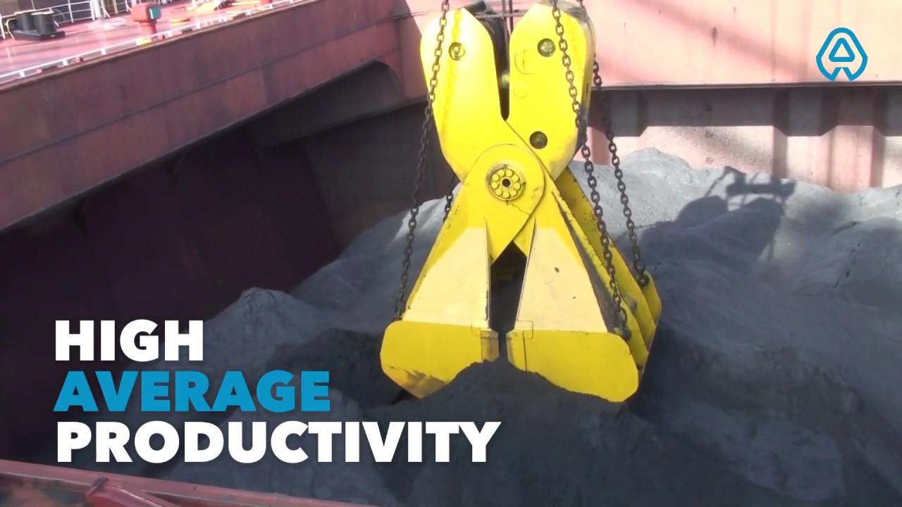 Scissors grabs for dry bulk handling