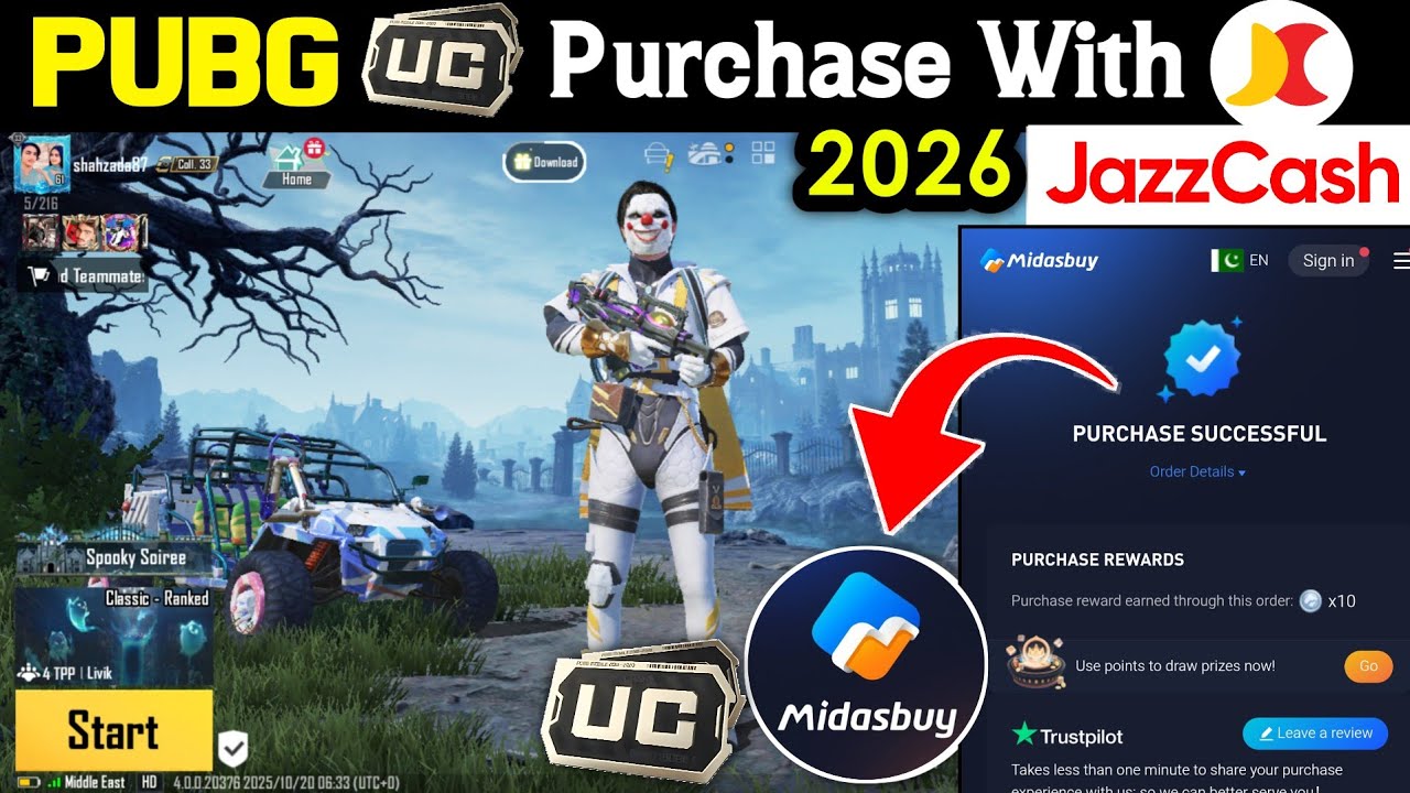 Pubg UC Purchase With JazzCash from Midasbuy 2026 | Technical Farhan
