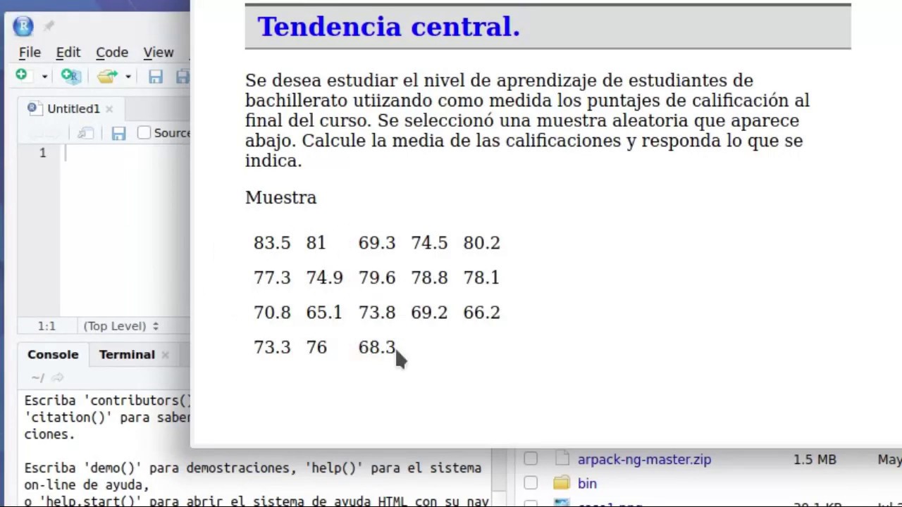 Estadística descriptiva usando Rstudio