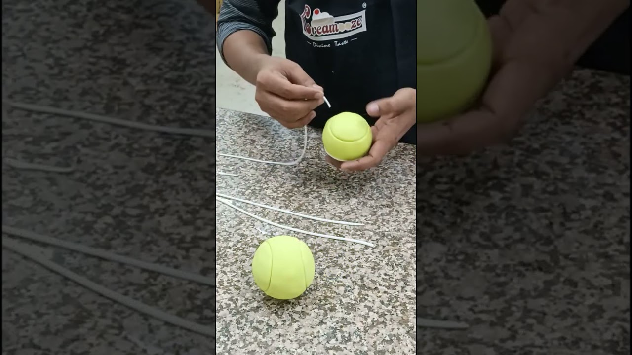how to make fondant 3d tenis boll #cake #viralvideo #cakart