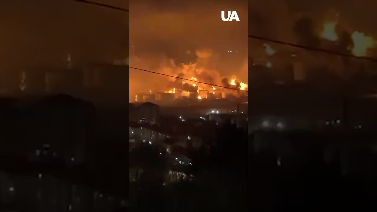 This is how a ROSNEFT oil refinery BURNS &ndash; SPECTACULAR SIGHT! #shorts