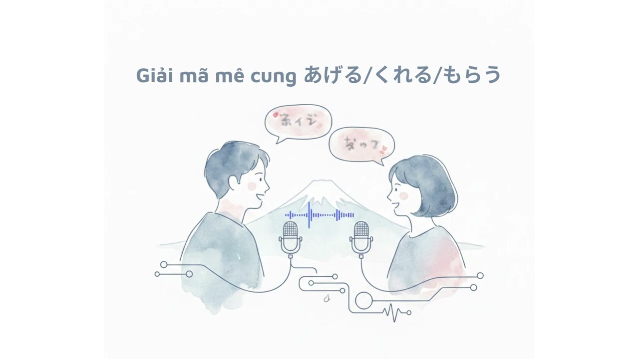 Giải mã mê cung あげる, くれる, もらう | Podcast Tiếng Nhật 10 Phút Lái Xe #2