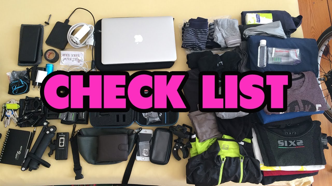 CHECK-LIST di viaggio  🚴 Cosa portare con se per un VIAGGIO IN BICI 🚴