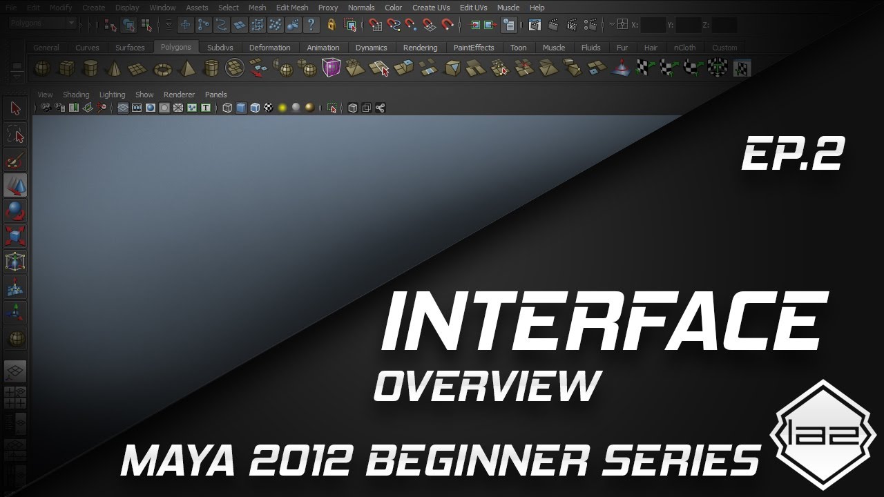 Interface Overview - Autodesk Maya 2012 Tutorial Series For Beginners HD basics Episode 2