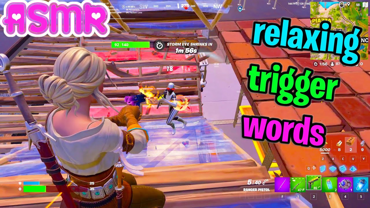 ASMR Gaming 🍀 Fortnite Solo Relaxing Sleepy Trigger Words + Controller Sounds 🎧 😴